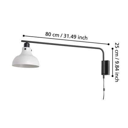 Eglo - Væglampe 1xE27/40W/230V