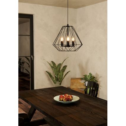 Eglo - Loftlampe med ledning 3xE14/40W/230V
