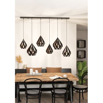 Eglo - Loftlampe med wire 6xE27/40W/230V
