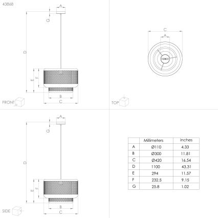 Eglo - Loftlampe på ledning 1xE27/40W/230V