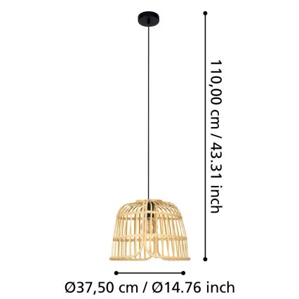 Eglo - Loftlampe på ledning 1xE27/40W/230V