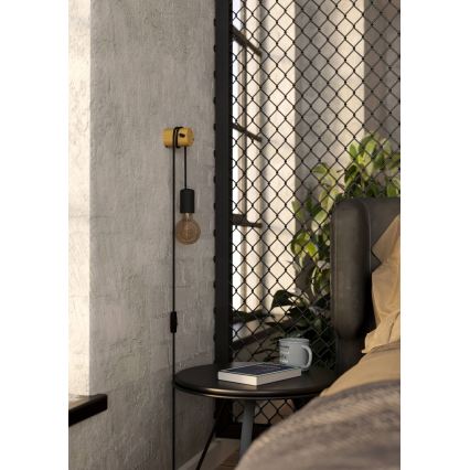 Eglo - Væglampe 1xE27/13W/230V sort/beige