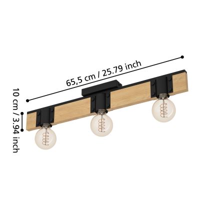 Eglo - Loftlampe 3xE27/40W/230V