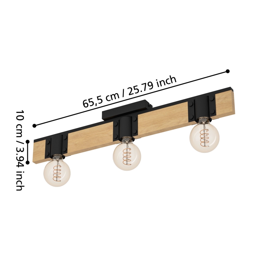 Eglo - Loftlampe 3xE27/40W/230V