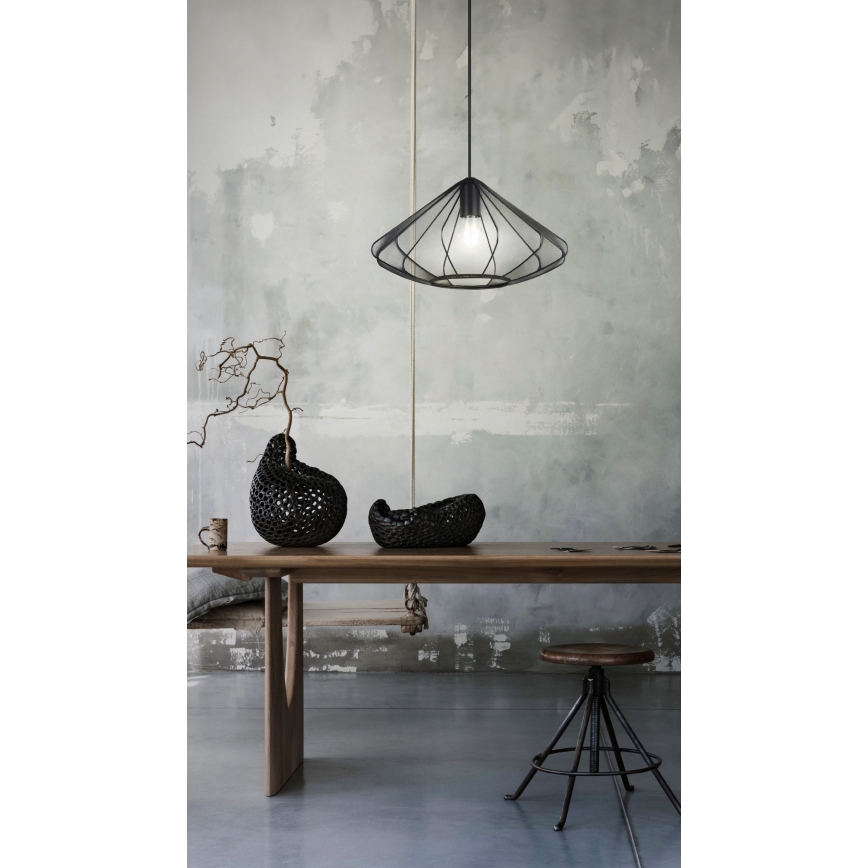 Eglo - Pendel 1xE27/40W/230V diameter 42,5 cm sort