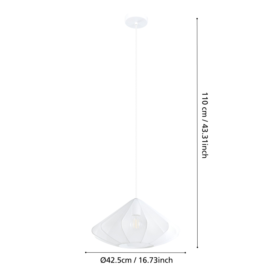 Eglo - Pendel 1xE27/40W/230V diameter 42,5 cm hvid
