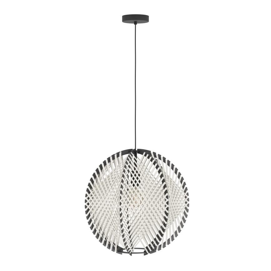 Eglo - Pendel 1xE27/40W/230V diameter 48 cm hvid/sort