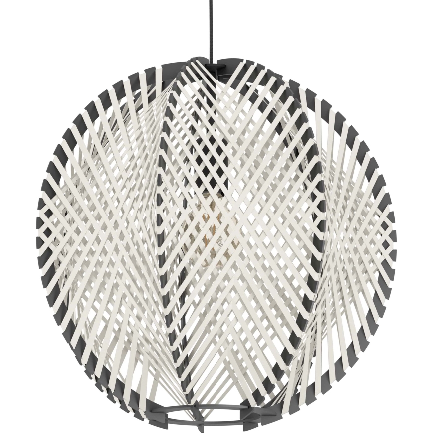 Eglo - Pendel 1xE27/40W/230V diameter 48 cm hvid/sort