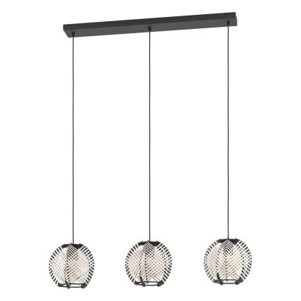 Eglo - Pendel 3xE27/40W/230V hvid/sort