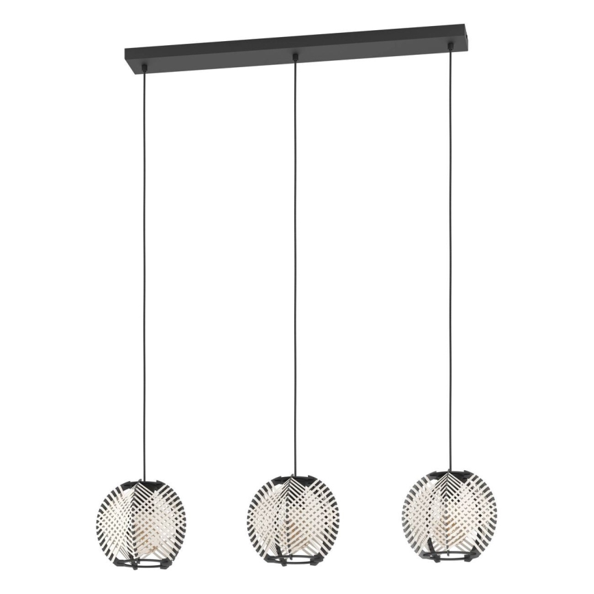 Eglo - Pendel 3xE27/40W/230V hvid/sort