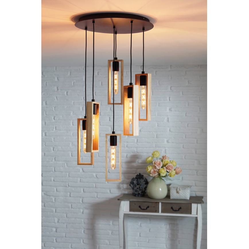 Eglo - Pendel 6xE27/60W/230V - FSC certificeret