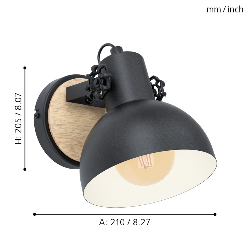 Eglo - Væglampe 1xE27/28W/230V - FSC certificeret