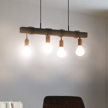 Eglo 44061 - Loftlampe med kabelophæng TOWNSHEND 4xE27/40W/230V sort