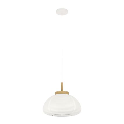 Eglo - Pendel med wire 1xE27/40W/230V Ø 40 cm hvid/beige