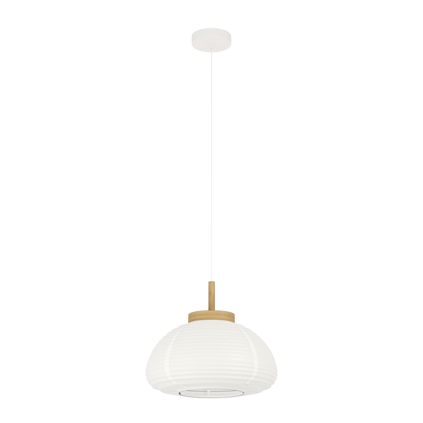 Eglo - Pendel med wire 1xE27/40W/230V Ø 40 cm hvid/beige