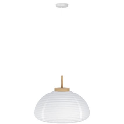 Eglo - Pendel med wire 1xE27/40W/230V Ø 40 cm hvid/beige