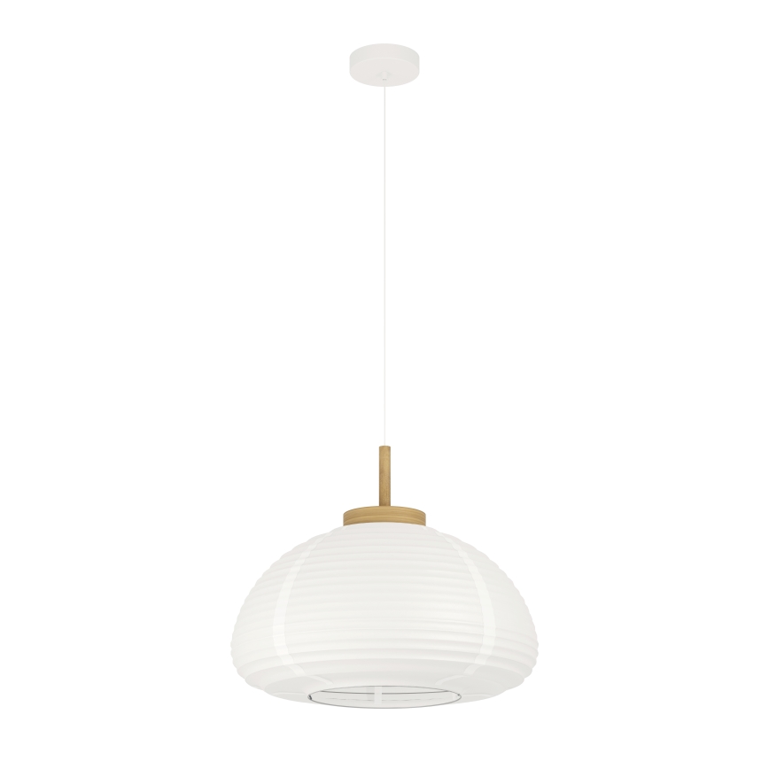Eglo - Pendel på ledning 1xE27/40W/230V Ø 55 cm hvid/beige