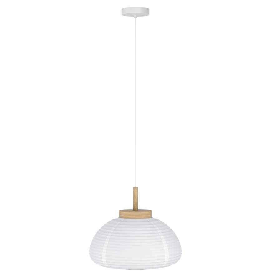 Eglo - Pendel på ledning 1xE27/40W/230V Ø 55 cm hvid/beige