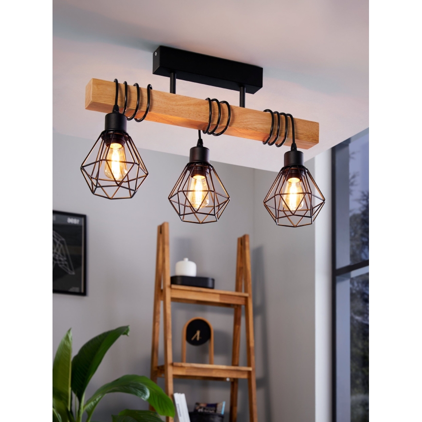 Eglo - Loftlampe TOWNSHEND 3xE27/60W/230V