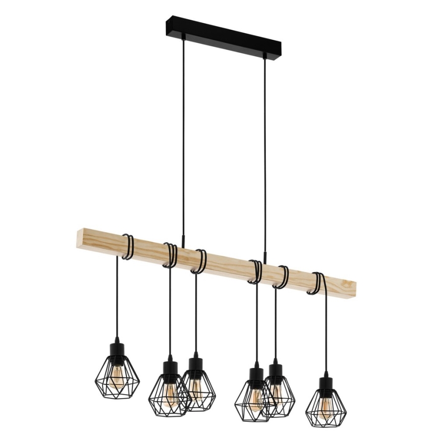 Eglo - Pendel TOWNSHEND 6xE27/60W/230V - FSC certificeret
