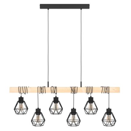 Eglo - Pendel TOWNSHEND 6xE27/60W/230V - FSC certificeret