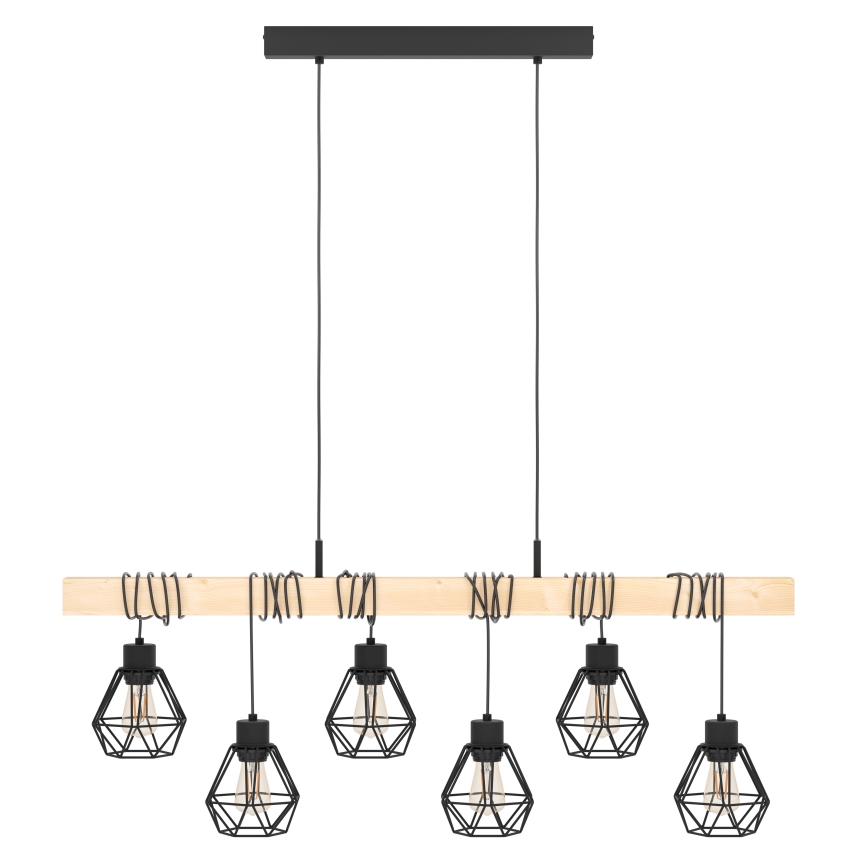 Eglo - Pendel TOWNSHEND 6xE27/60W/230V - FSC certificeret