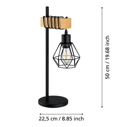 Eglo - Bordlampe TOWNSHEND 1xE27/60W/230V