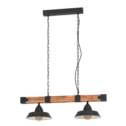 Eglo - Pendel med kædeophæng 2xE27/60W/230V - FSC certificeret