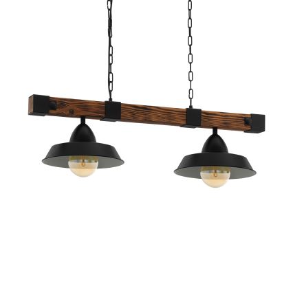 Eglo - Pendel med kædeophæng 2xE27/60W/230V - FSC certificeret
