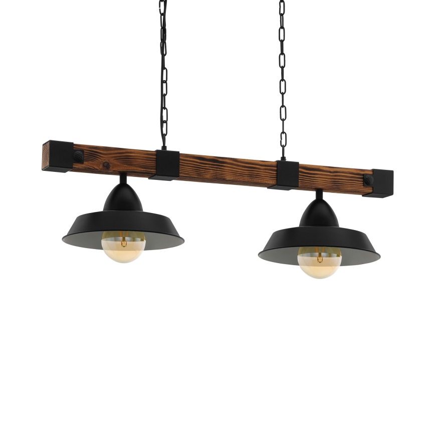 Eglo - Pendel med kædeophæng 2xE27/60W/230V - FSC certificeret