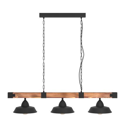 Eglo - Pendel med kædeophæng 3xE27/60W/230V - FSC certificeret