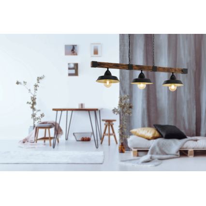 Eglo - Pendel med kædeophæng 3xE27/60W/230V - FSC certificeret