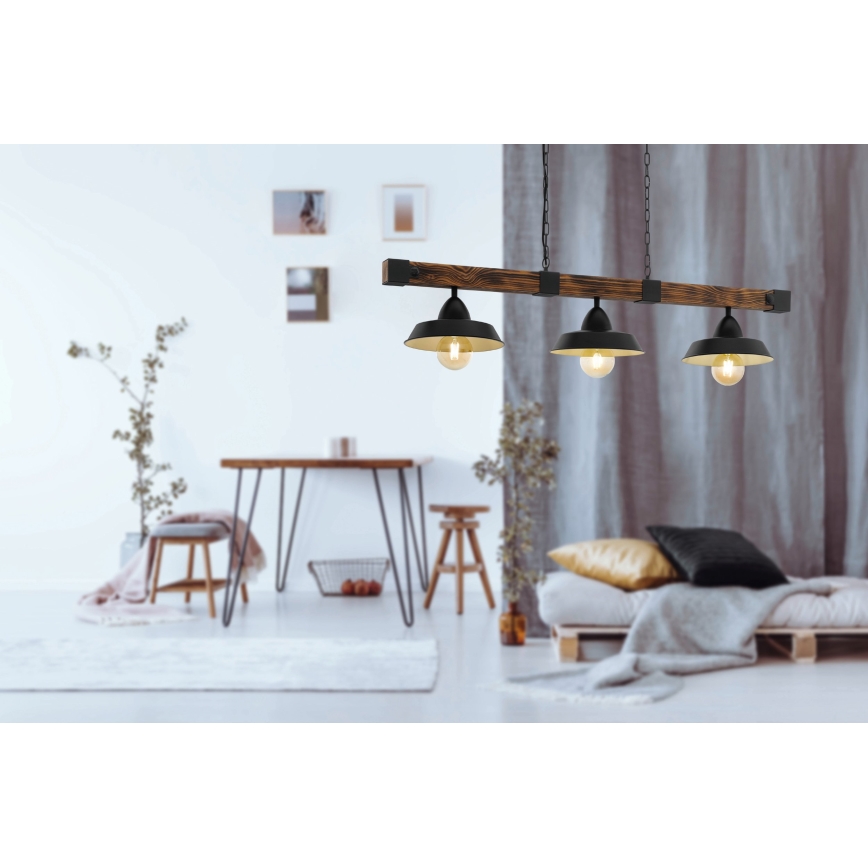 Eglo - Pendel med kædeophæng 3xE27/60W/230V - FSC certificeret