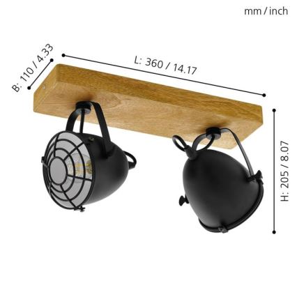 Eglo - Spotlampe 2xE14/40W/230V