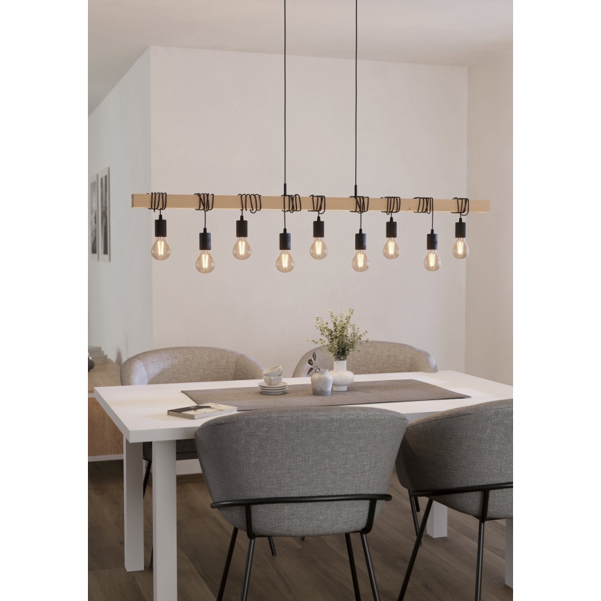Eglo - Pendel TOWNSHEND 9xE27/60W/230V - FSC certificeret