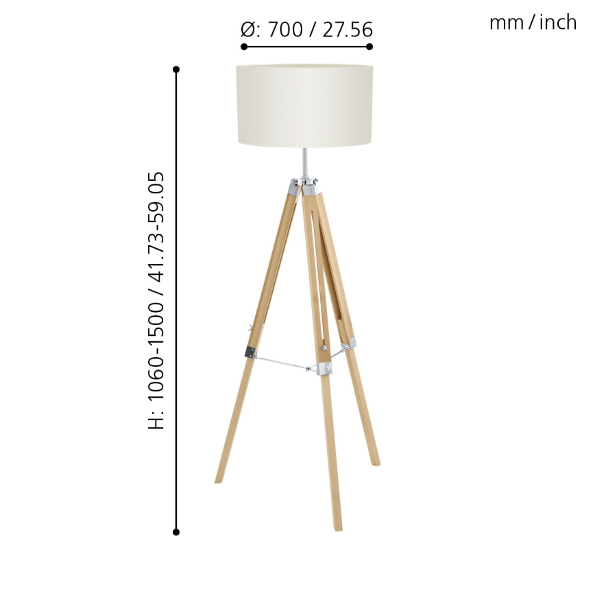 Eglo - Gulvlampe 1xE27/60W/230V - FSC certificeret