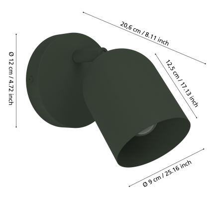 Eglo - Vægspot 1xE14/40W/230V grøn