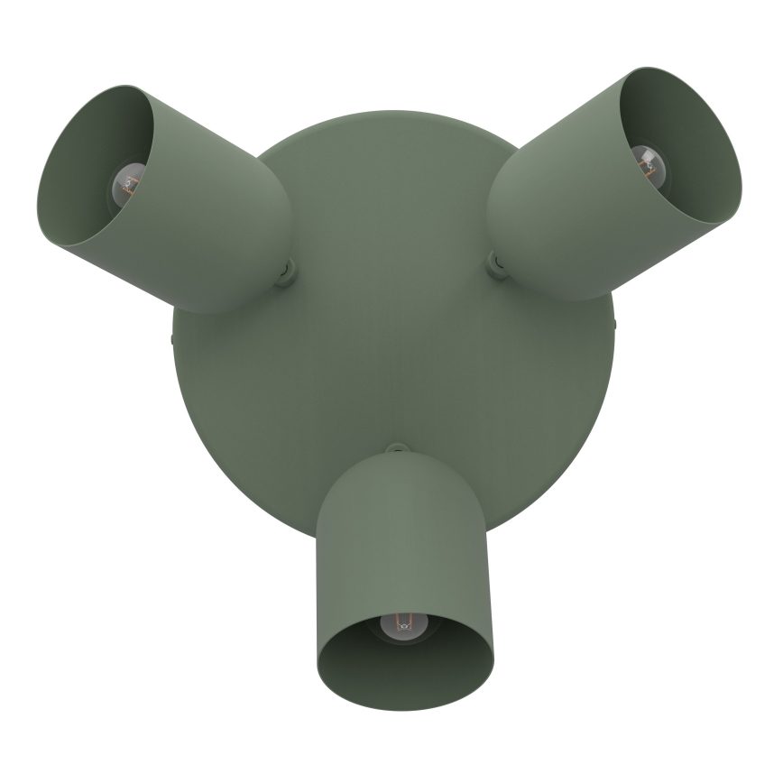 Eglo - Spotlampe 3xE14/40W/230V Ø 25 cm grøn
