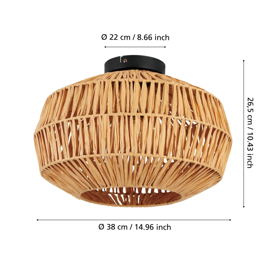 Eglo - Loftlampe 1xE27/40W/230V Ø 38 cm brun