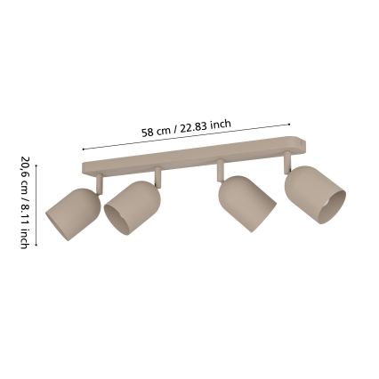 Eglo - Spotlampe 4xE14/40W/230V beige