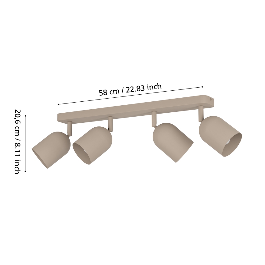 Eglo - Spotlampe 4xE14/40W/230V beige
