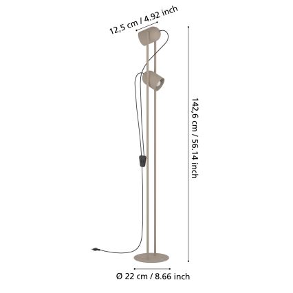 Eglo - Gulvlampe 2xE14/8W/230V beige