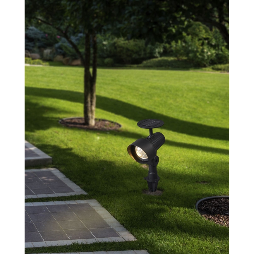 Eglo - SÆT 3x LED solcellelampe med sensor LED/200 mAh IP44 sort