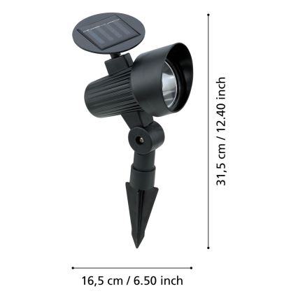 Eglo - SÆT 3x LED solcellelampe med sensor LED/200 mAh IP44 sort