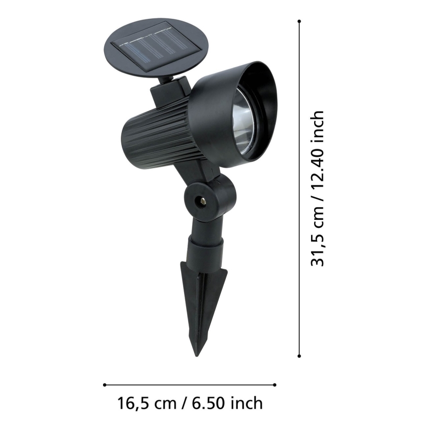 Eglo - SÆT 3x LED solcellelampe med sensor LED/200 mAh IP44 sort