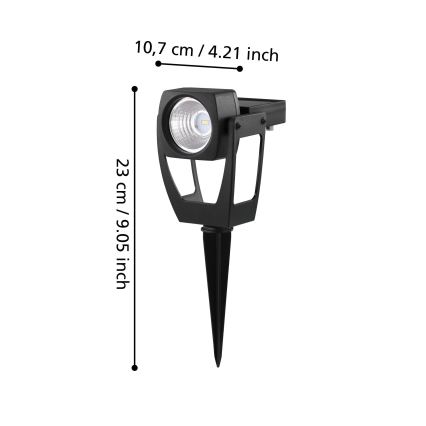 Eglo 48719 - Soldrevet LED projektør SOLAR 1xLED/0,1W/3,2V IP44