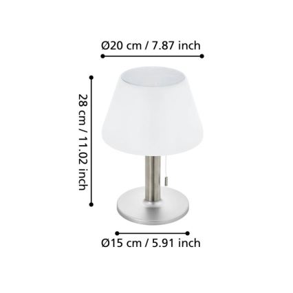 Eglo 48749 - Dæmpbar LED-solcellelampe LED/2W/3,7V 2000 mAh IP44