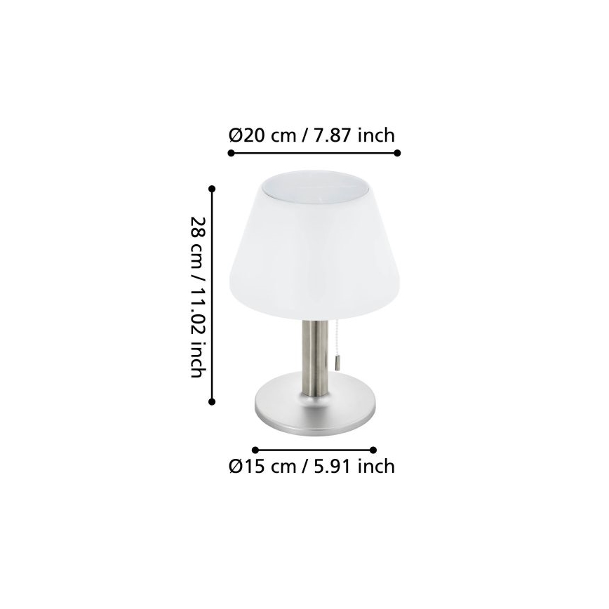 Eglo 48749 - Dæmpbar LED-solcellelampe LED/2W/3,7V 2000 mAh IP44
