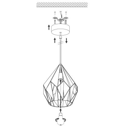 Eglo - Lysekrone i en snor 1xE27/60W/230V