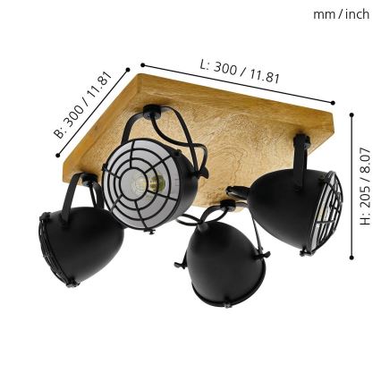 Eglo 49079 - GATEBECK spotarmatur 4xE14/40W/230V